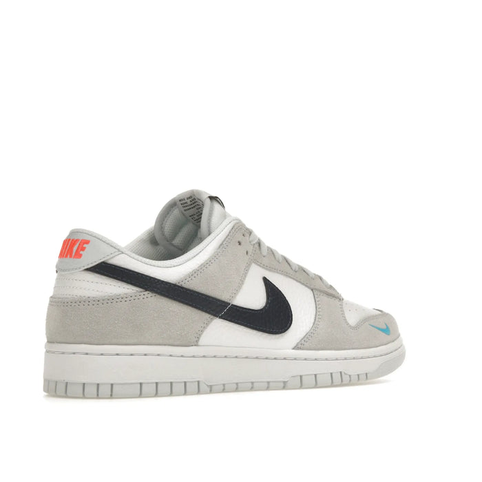 Nike Dunk Low White Grey Navy Aqua Mini Swoosh