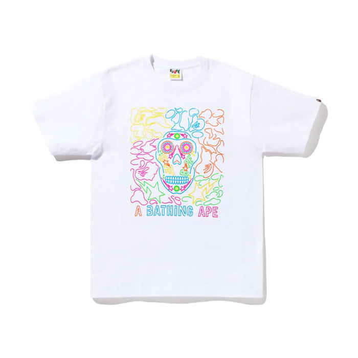 BAPE Halloween Neon Mexican Skull Tee White