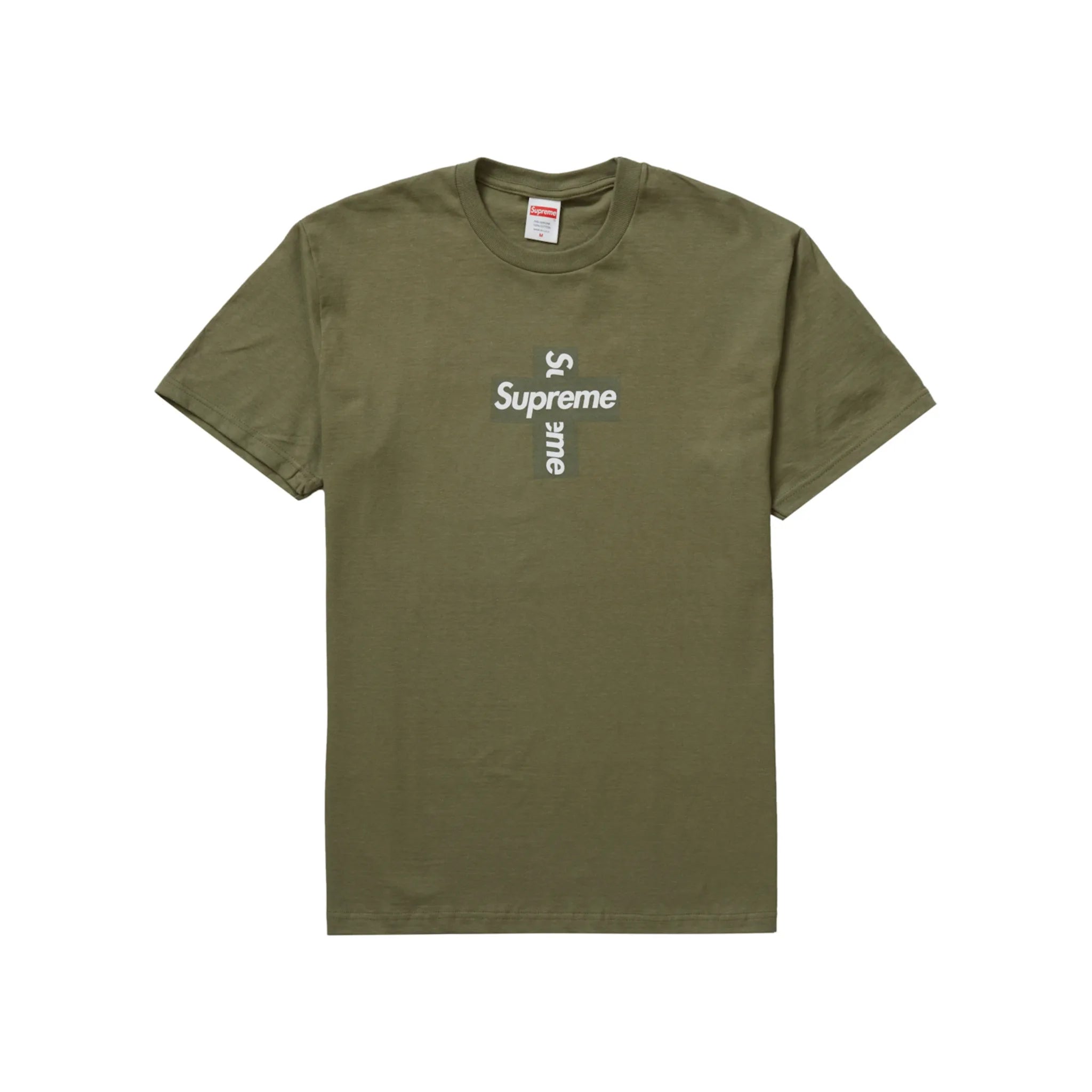Podkoszulek Supreme Cross Box Logo w kolorze oliwkowym