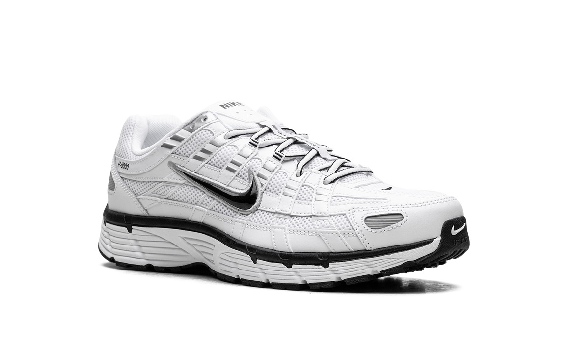 Nike P-6000 White Metallic Silver Black
