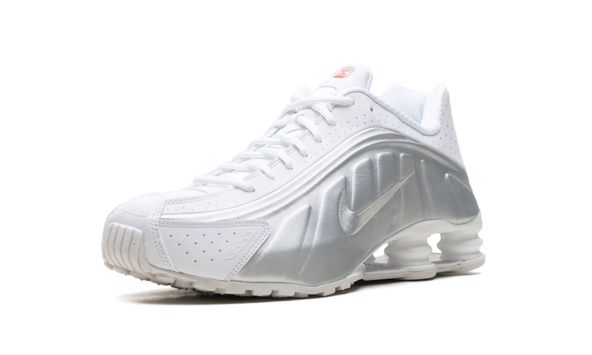Nike Shox R4 White Bright Crimson Metallic Silver