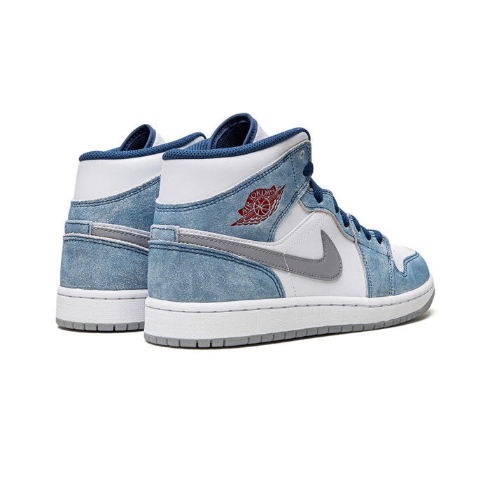 Jordan 1 Mid French Blue Fire Red