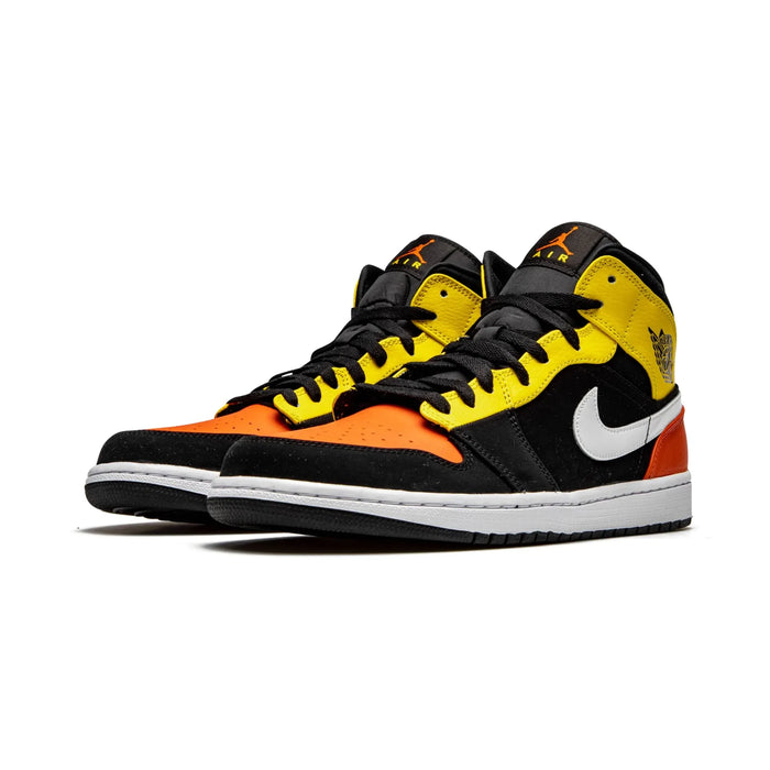 Jordan 1 Mid Black Amarillo Orange