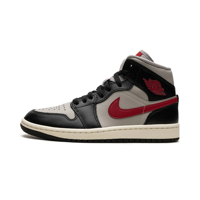 Jordan 1 Mid Black College Grey Gym Red (Women's)