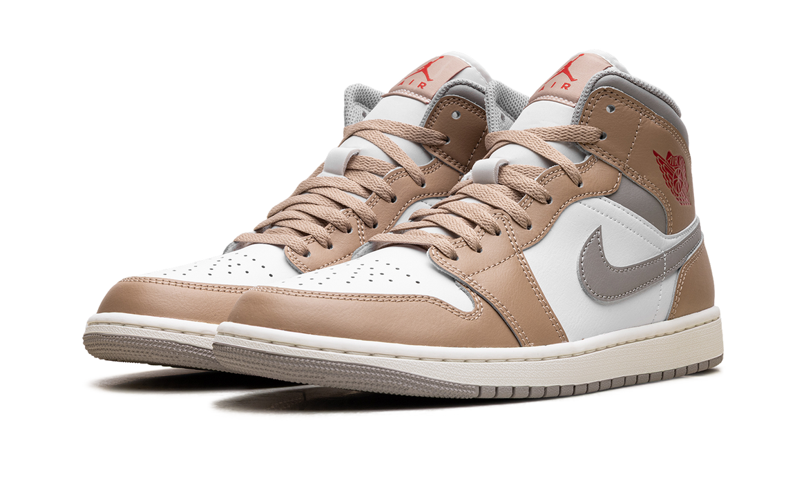 Jordan 1 Mid Rattan White College Grey