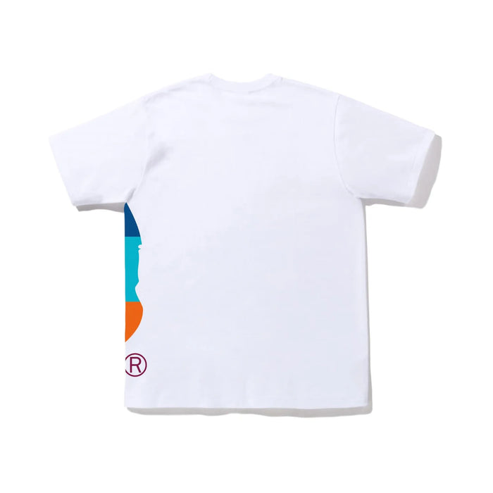 BAPE Color Block Side Big Ape Head Tee White Multi