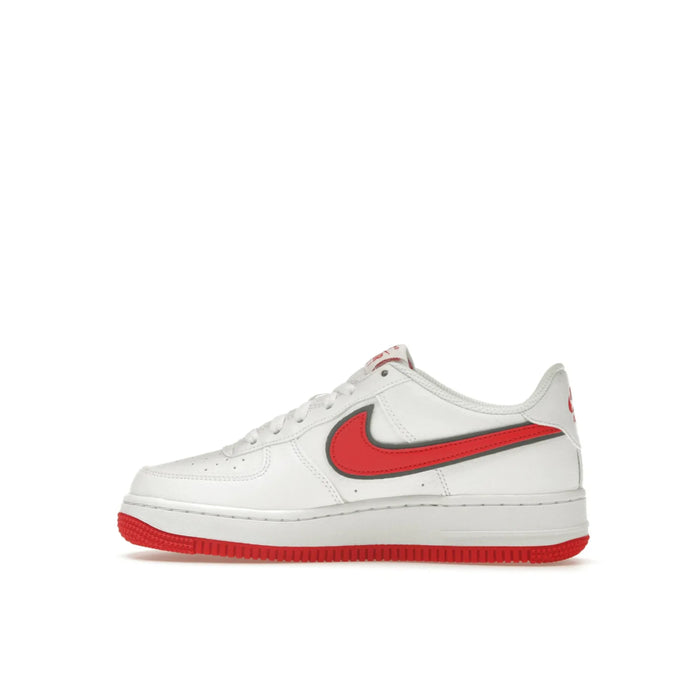 Nike Air Force 1 White Habanero Red Mini Swoosh (GS)