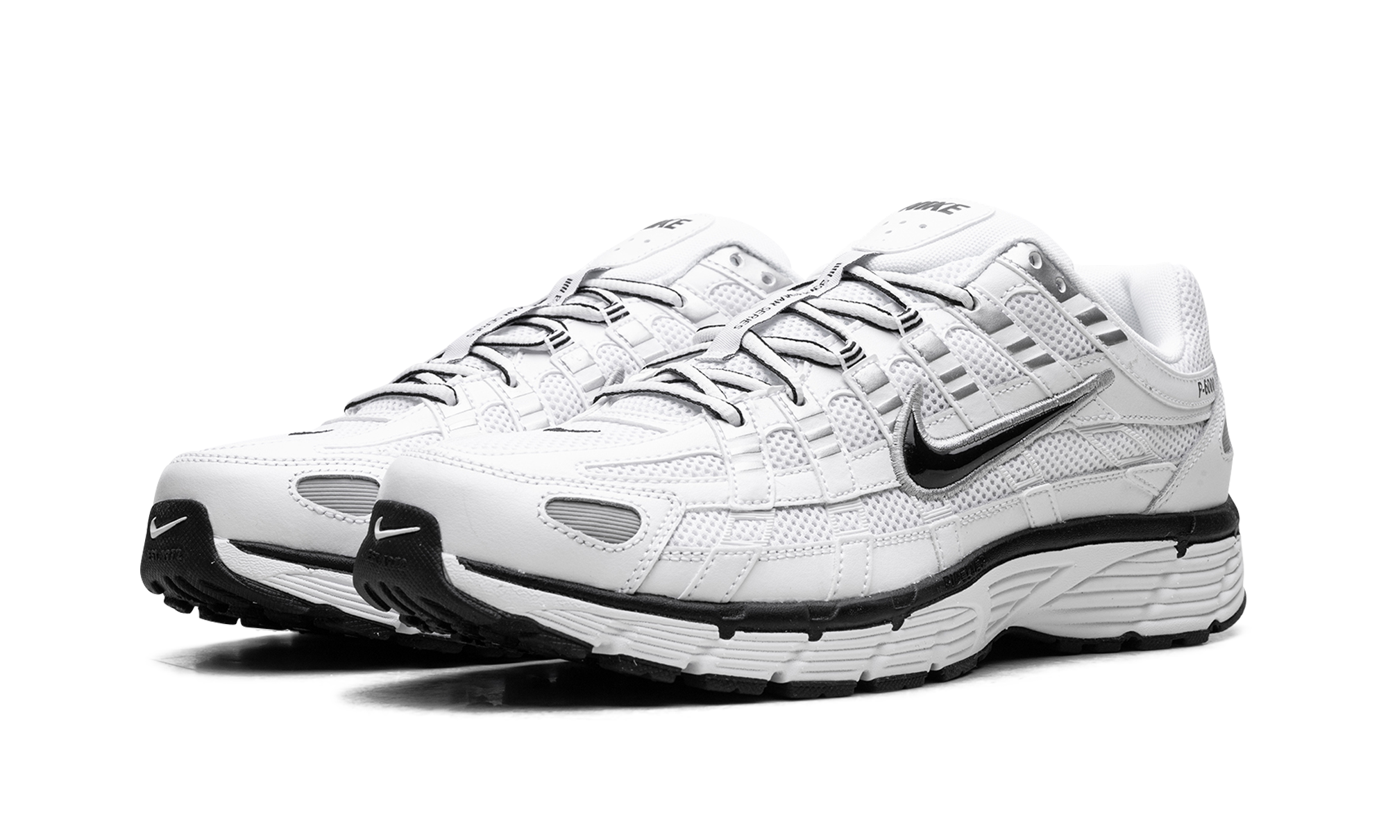 Nike P-6000 White Metallic Silver Black