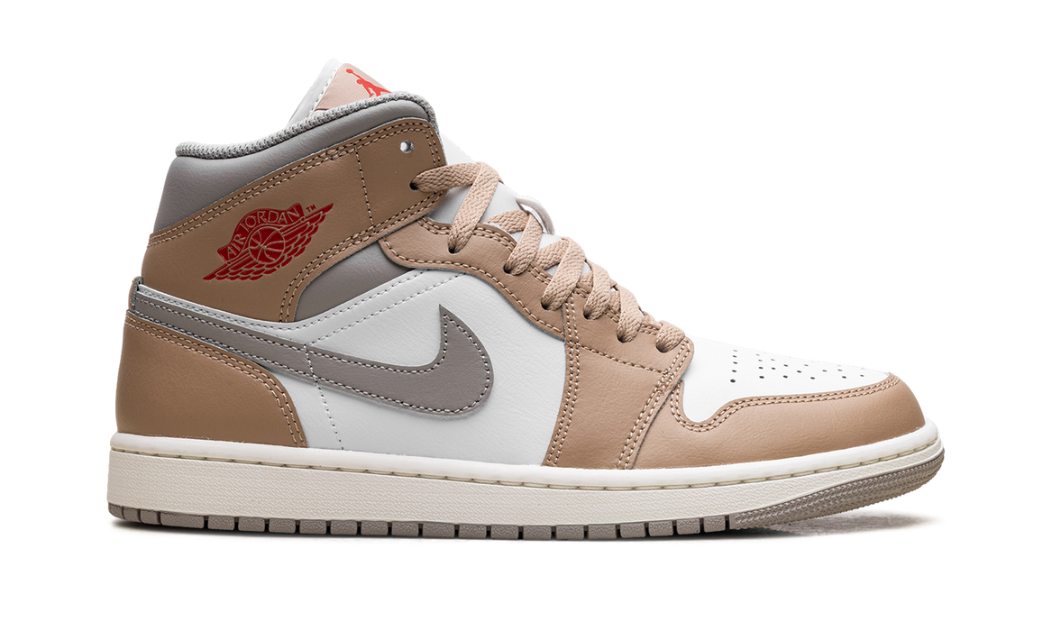 Jordan 1 Mid Rattan White College Grey