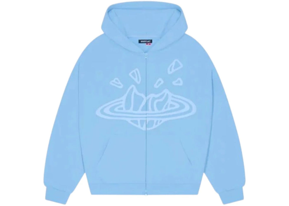 Broken Planet Market Sky Blue Zip Up Hoodie Sky Blue