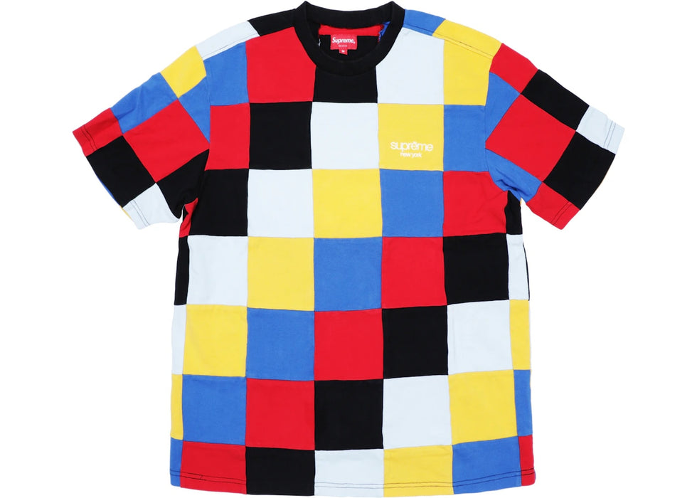 Supreme Patchwork Pique Tee Red/Yellow/Blue