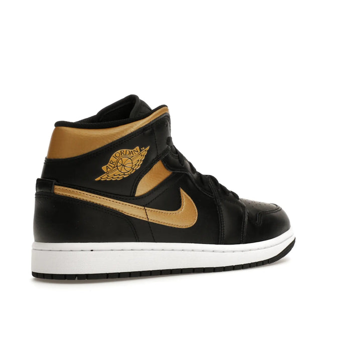 Jordan 1 Mid Black Metallic Gold