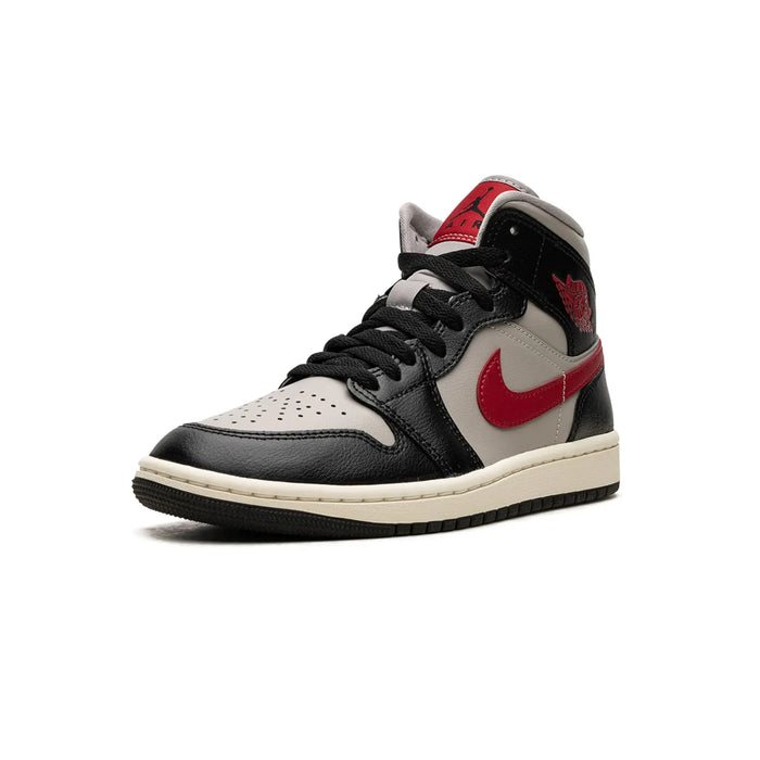 Jordan 1 Mid Black College Grey Gym Red (Women's)