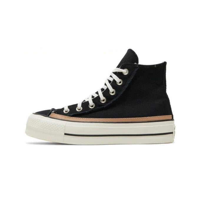 Converse Chuck Taylor All Star Raw Edge Platform High Black Champagne Tan (W)