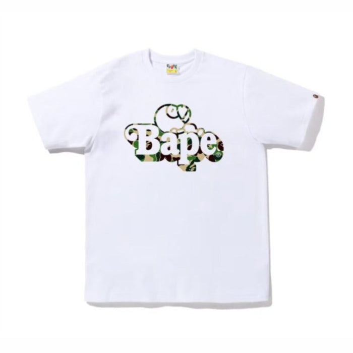 BAPE ABC Camo Milo on Bape Tee White Green