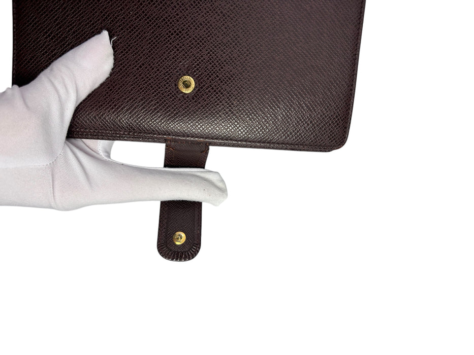 Louis Vuitton Taiga Leather Ring Agenda Cover MM (burgundy)