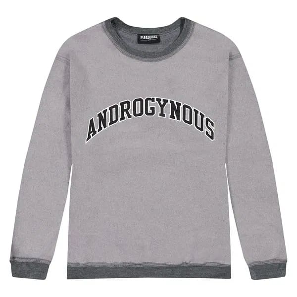 Pleasures Androgynous Applique Crewneck Grey
