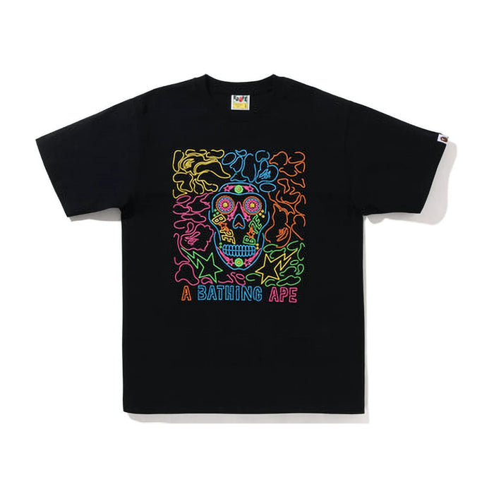 BAPE Halloween Neon Mexican Skull Tee Black