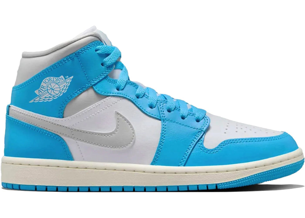 Jordan 1 Mid Dark Powder Blue White Sail Neutral Grey (Women's)