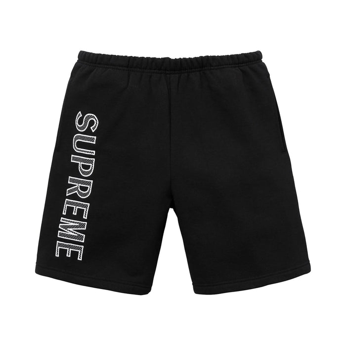 Supreme Leg Embroidery Sweatshort Black