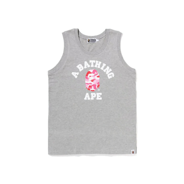 BAPE ABC Camo College Tank Top Grey Pink