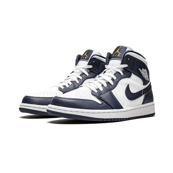 Jordan 1 Mid White Metallic Gold Obsidian