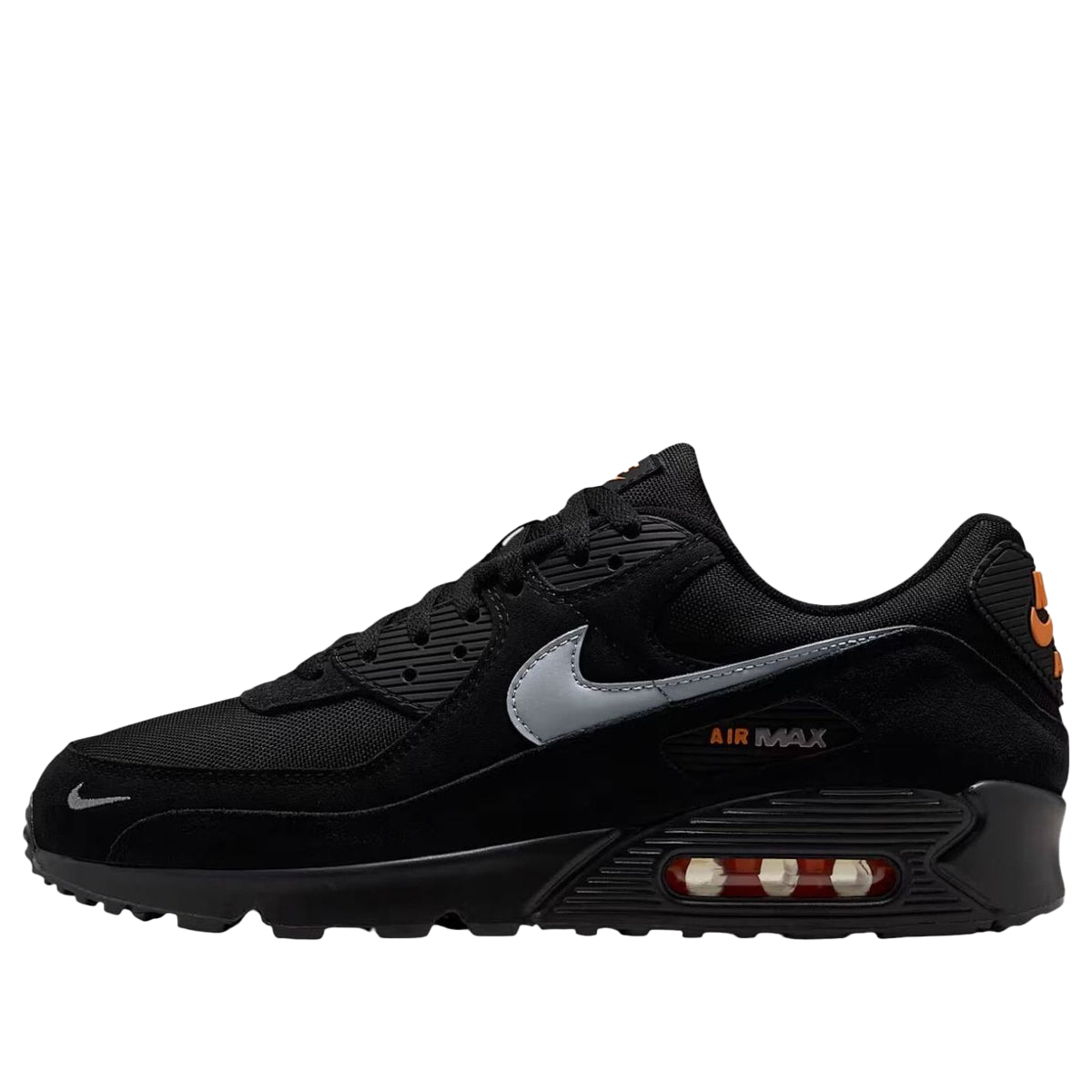 Nike Air Max 90 Black Metallic Cool Grey Orange