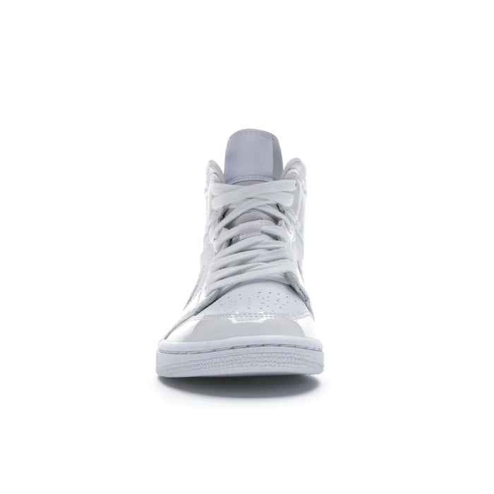 Jordan 1 Mid Triple White Patent Swoosh (Women's)