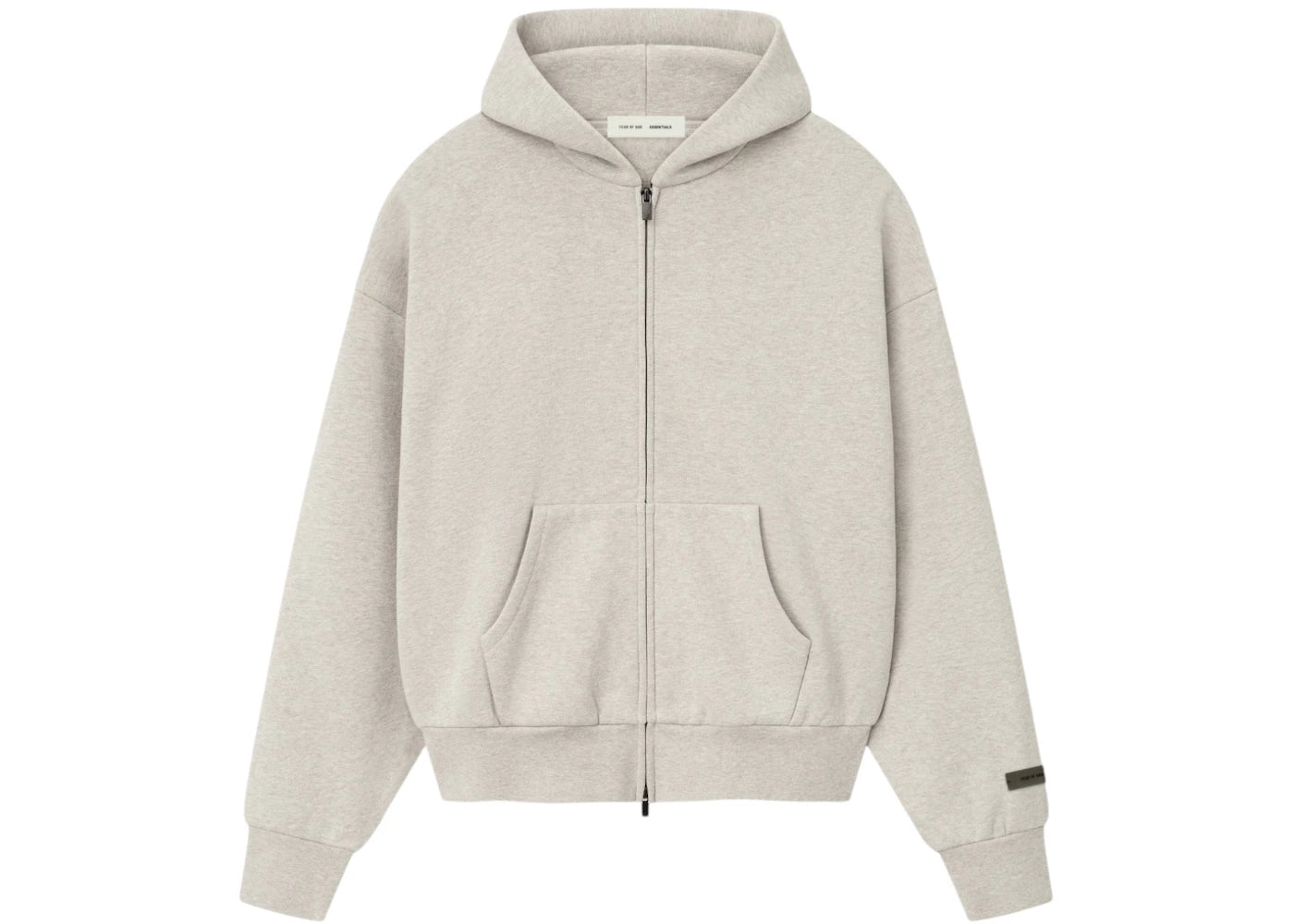 Fear of God Essentials Classic Fleece Zip-Up Hoodie Heather Stone