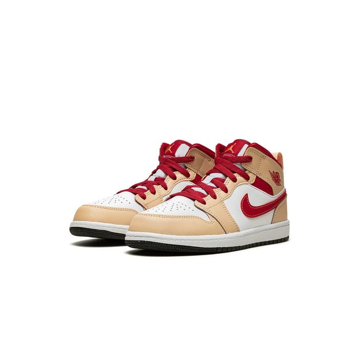 Jordan 1 Mid Light Curry Cardinal (PS)