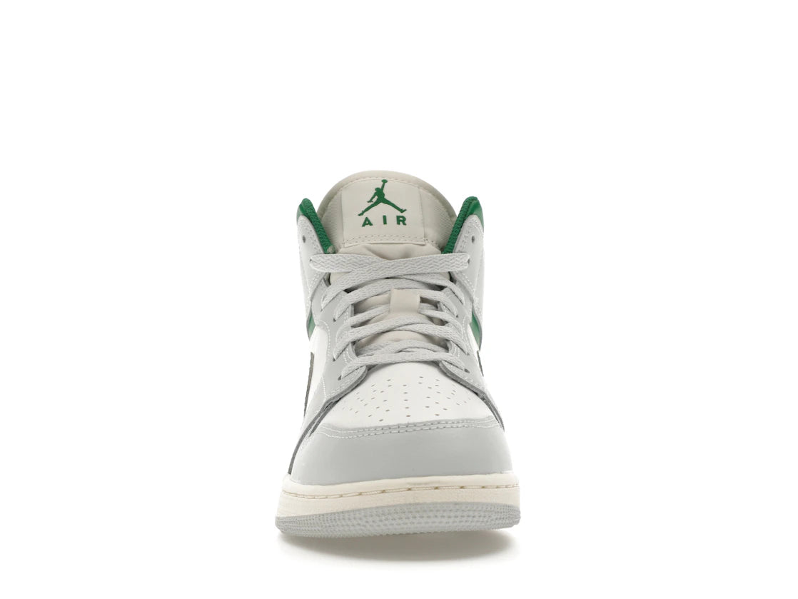 Jordan 1 Mid White Pure Platinum Pine Green (GS)