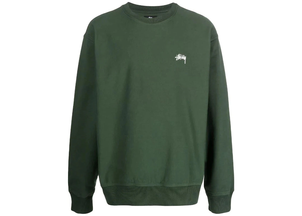 Stussy Stock Logo Crew Forest