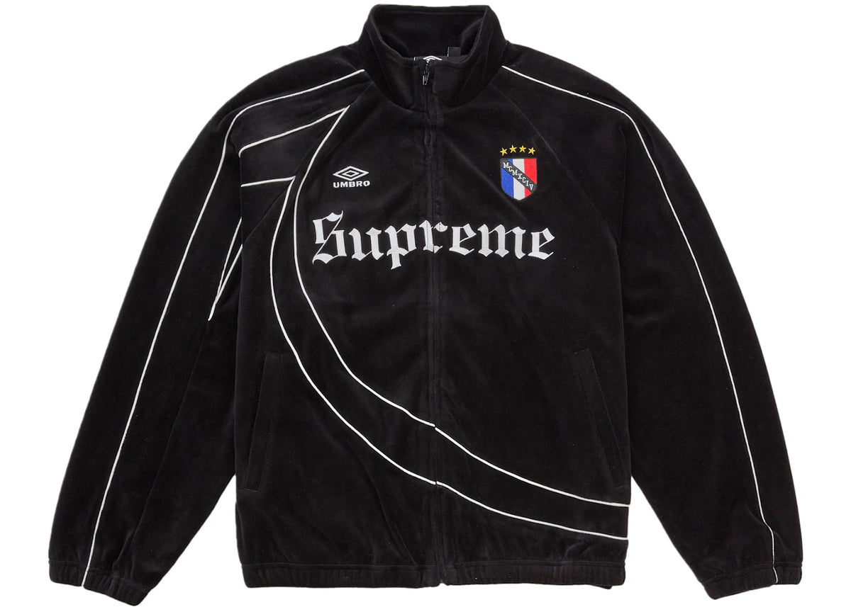 Supreme Umbro Velour Track Jacket Black