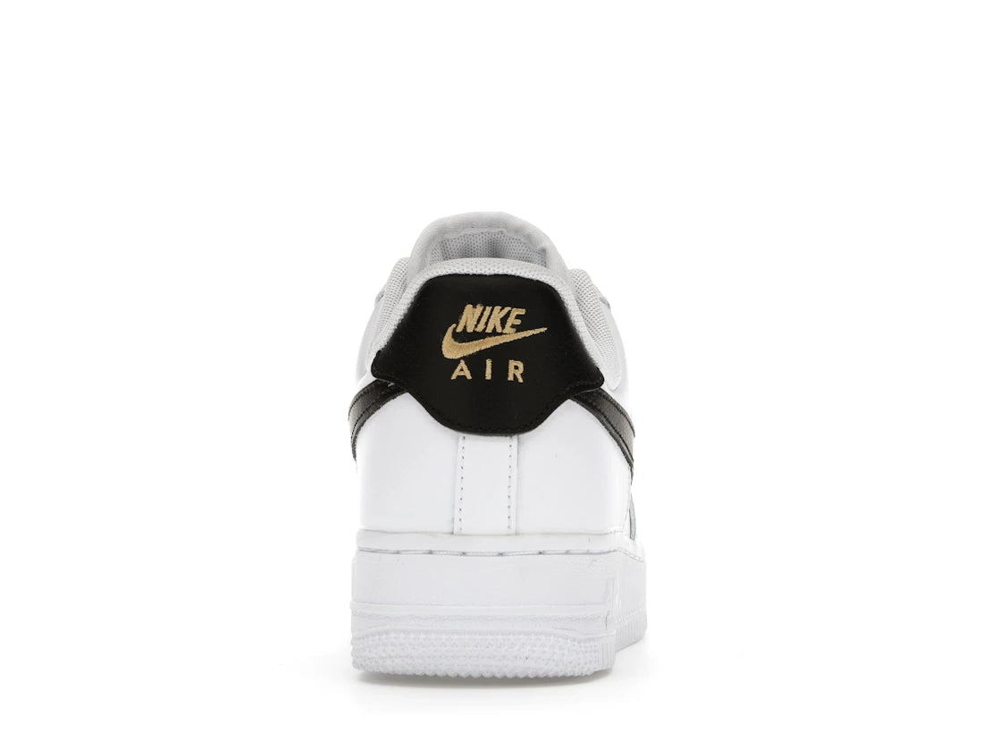 Nike Air Force 1 Low '07 Essential White Black Gold Mini Swoosh (Women's)