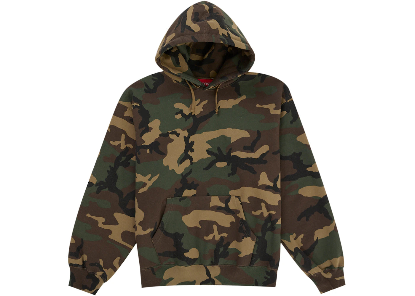 Supreme Satin Applique Hooded Sweatshirt (SS26) Woodland Camo