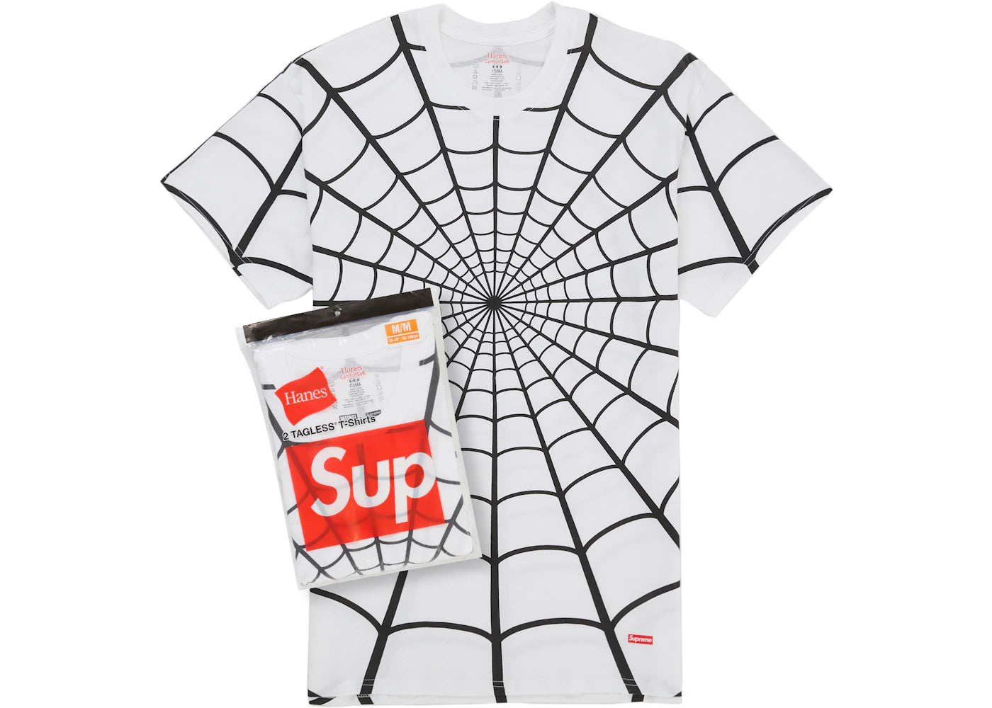 Supreme Hanes Spider-Man Tagless Tees (2 Pack) White
