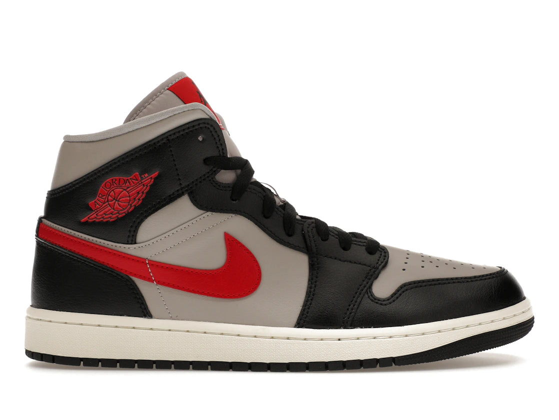 Jordan 1 Mid Black College Grey Gym Red (Women's)