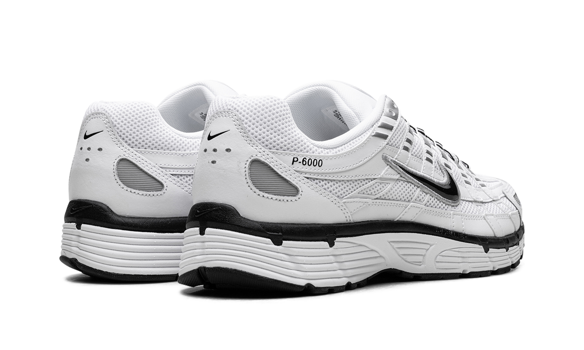 Nike P-6000 White Metallic Silver Black