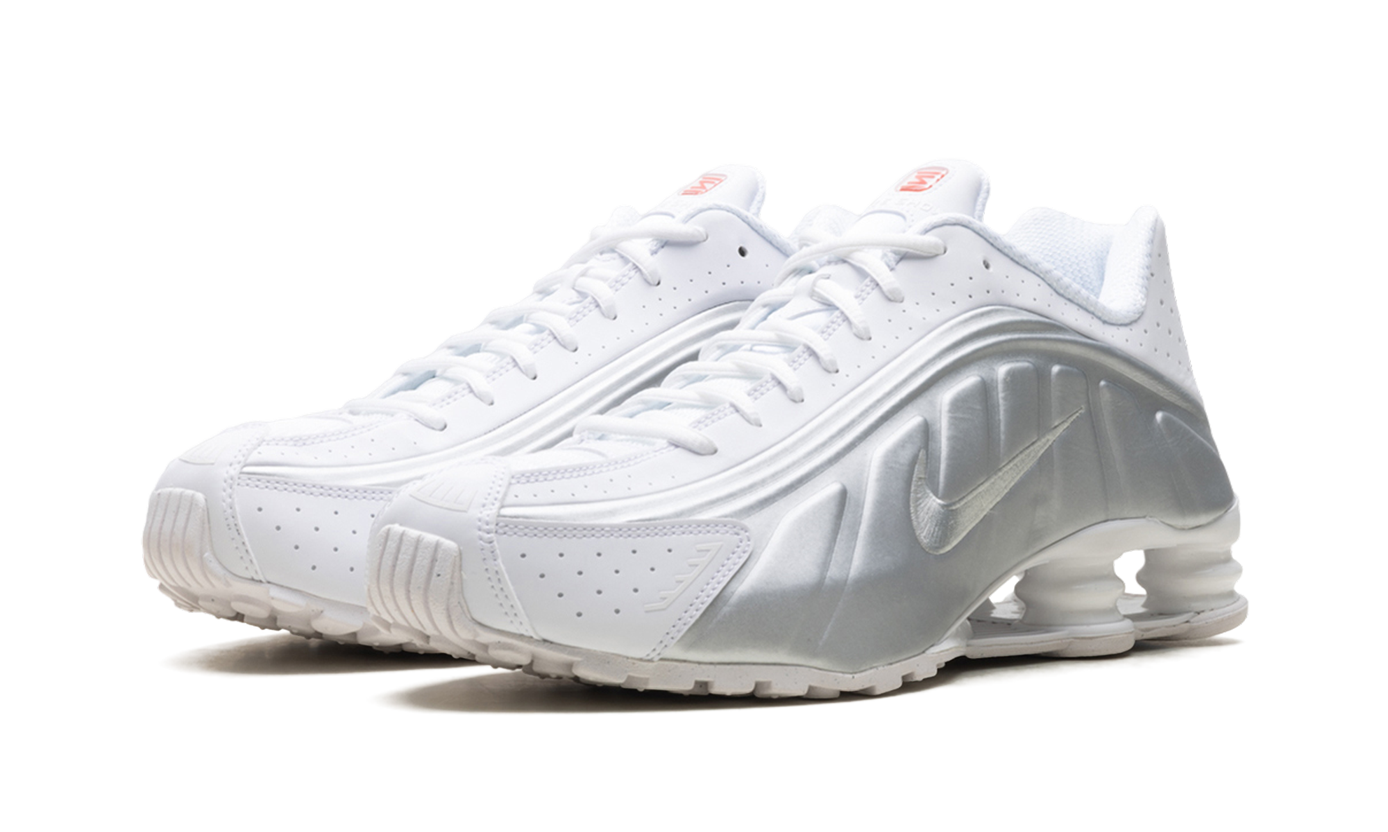 Nike Shox R4 White Bright Crimson Metallic Silver