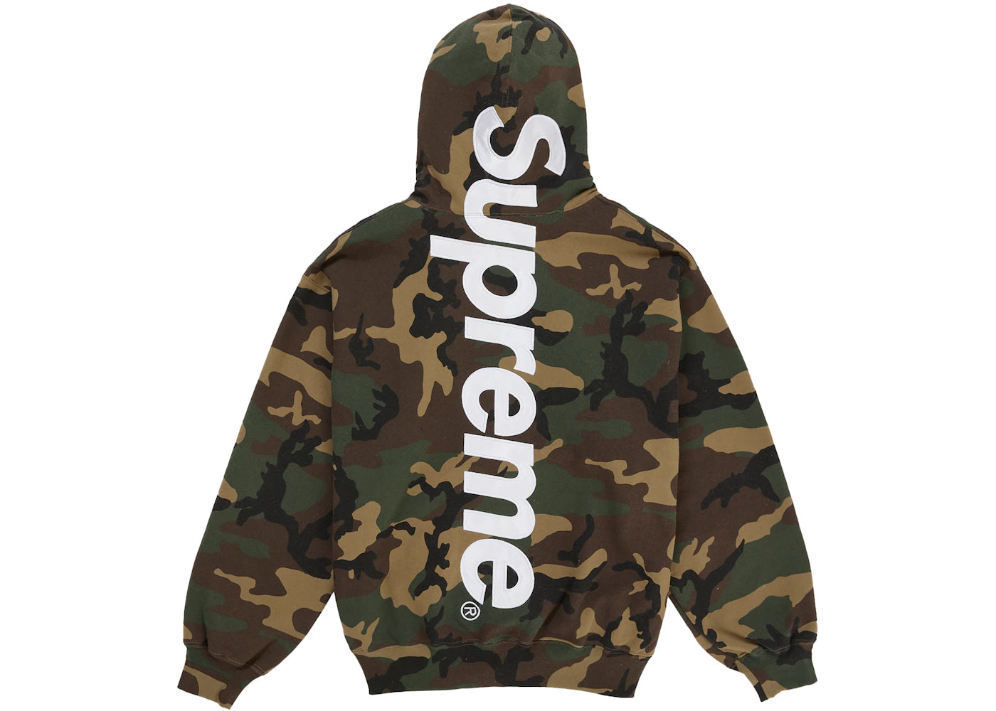 Supreme Satin Applique Hooded Sweatshirt (SS26) Woodland Camo