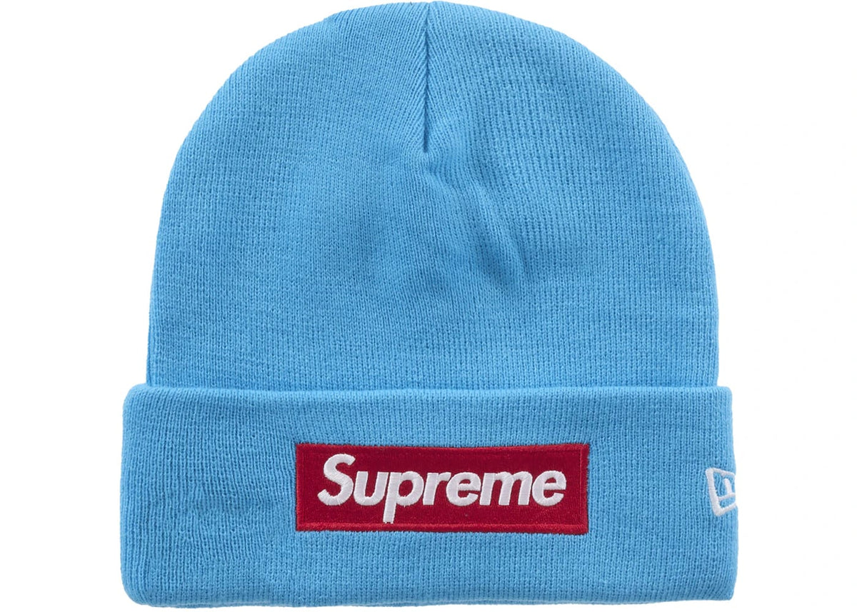 Supreme New Era Box Logo Beanie (FW25) Cyan