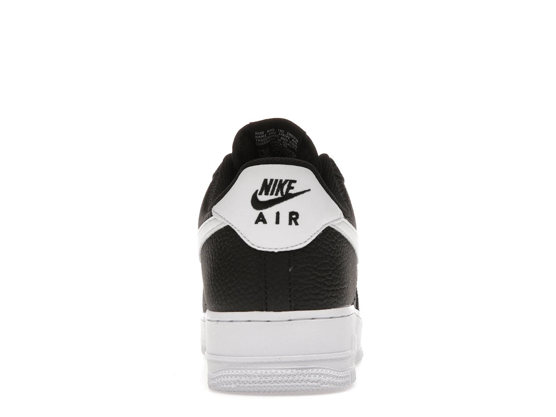 Nike Air Force 1 Low '07 Black White Pebbled Leather