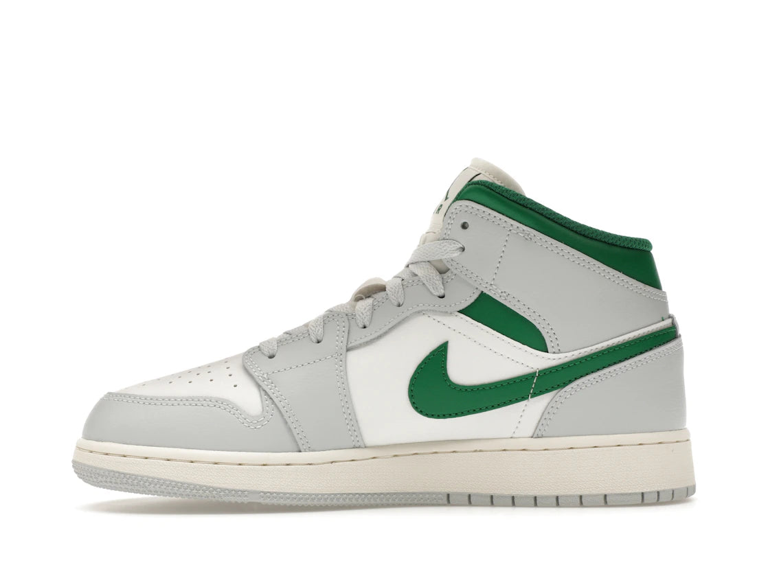 Jordan 1 Mid White Pure Platinum Pine Green (GS)
