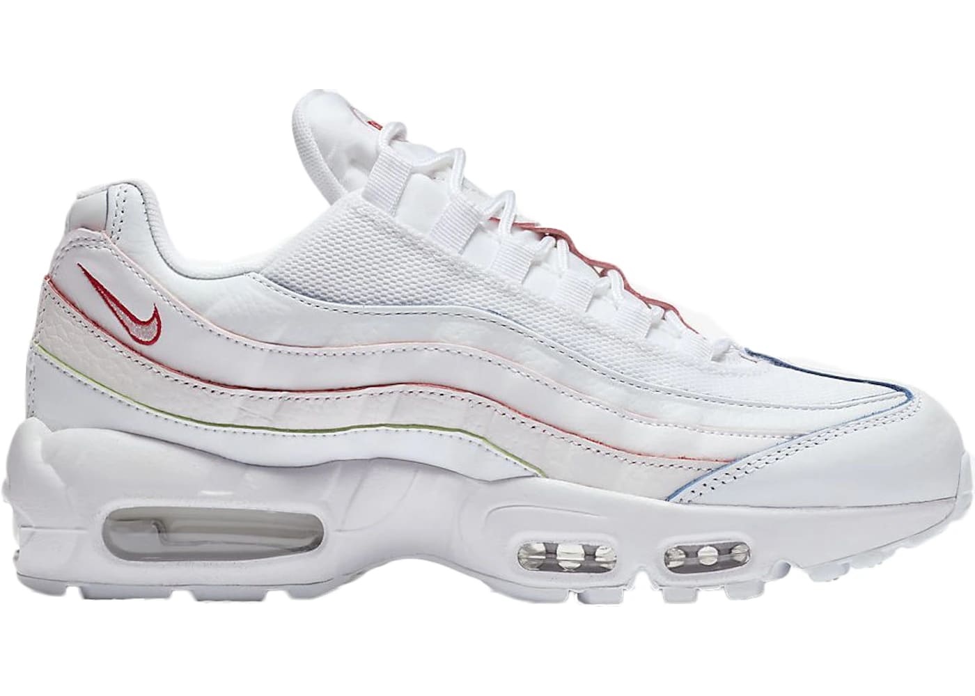 Nike Air Max 95 Triple White (Rainbow Borders) (Women's)