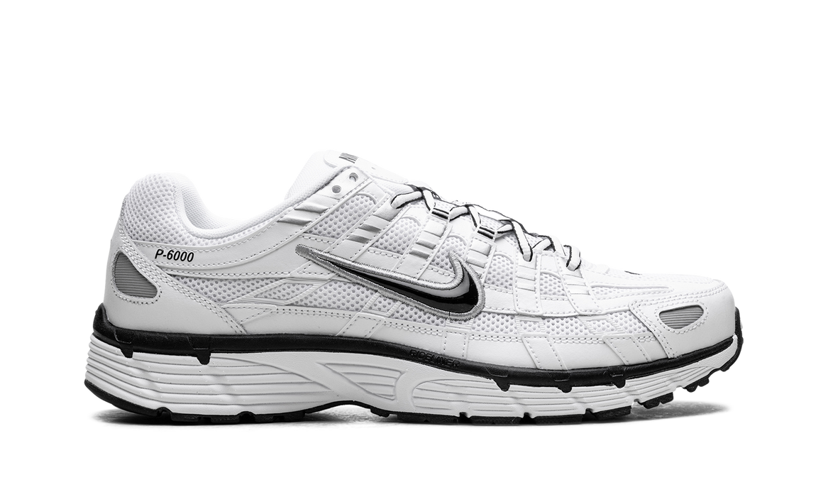 Nike P-6000 White Metallic Silver Black