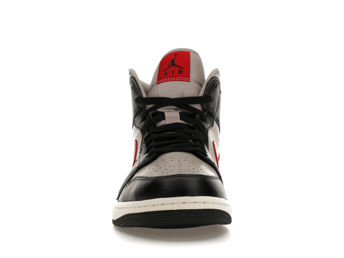 Jordan 1 Mid Black College Grey Gym Red (Women's)