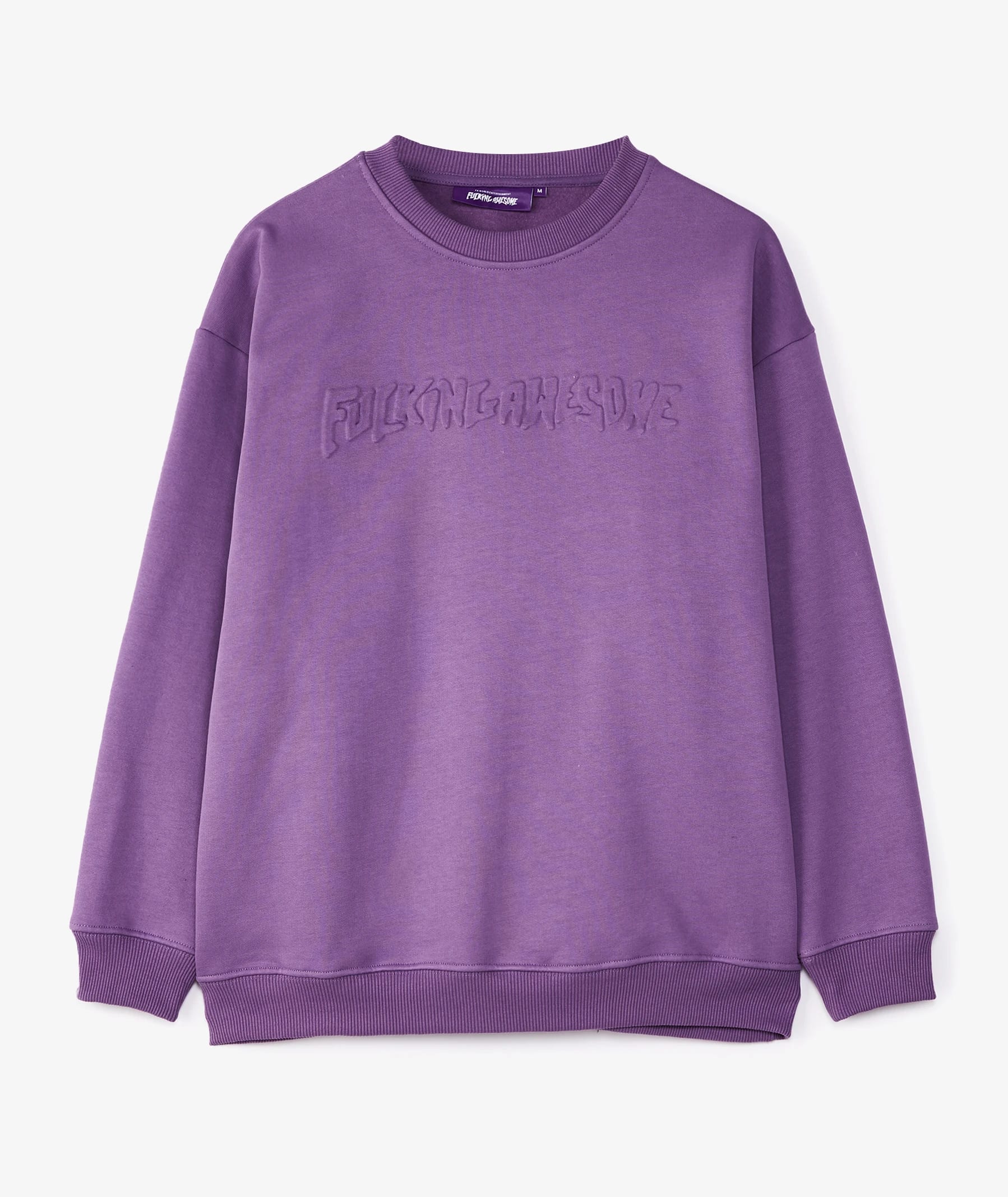 Fucking Awesome Stamp Embossed Crewneck Purple