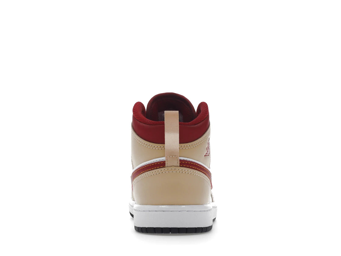 Jordan 1 Mid Light Curry Cardinal (PS)